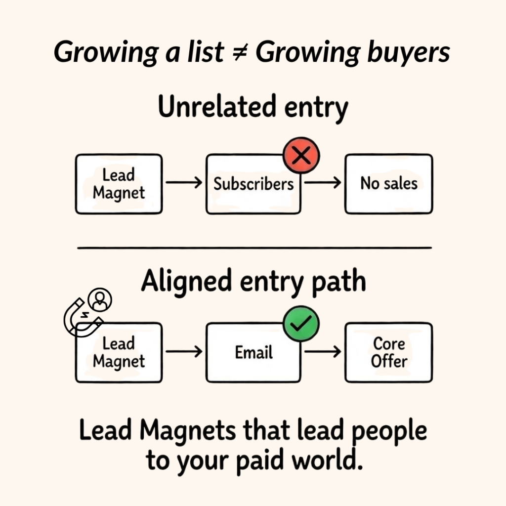 Lead magnet Mistake of misaligned lead magnets visual
