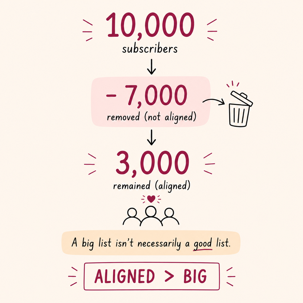 Aligned vs huge subscribers graphic