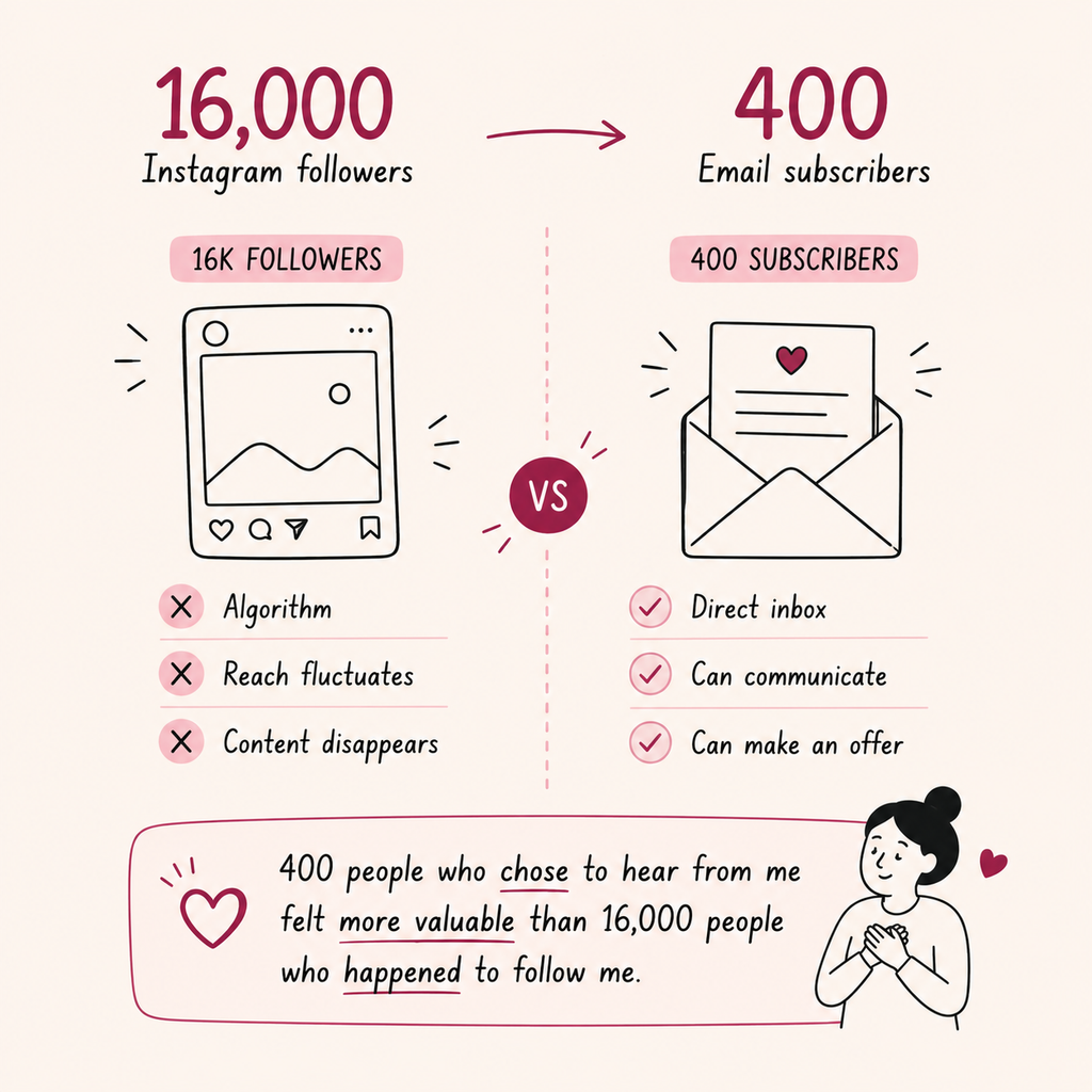 Followers vs Subscribers graphic to grow an email list