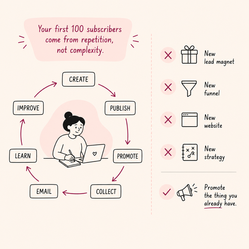 process to grow an dmeial list from scratch infographic