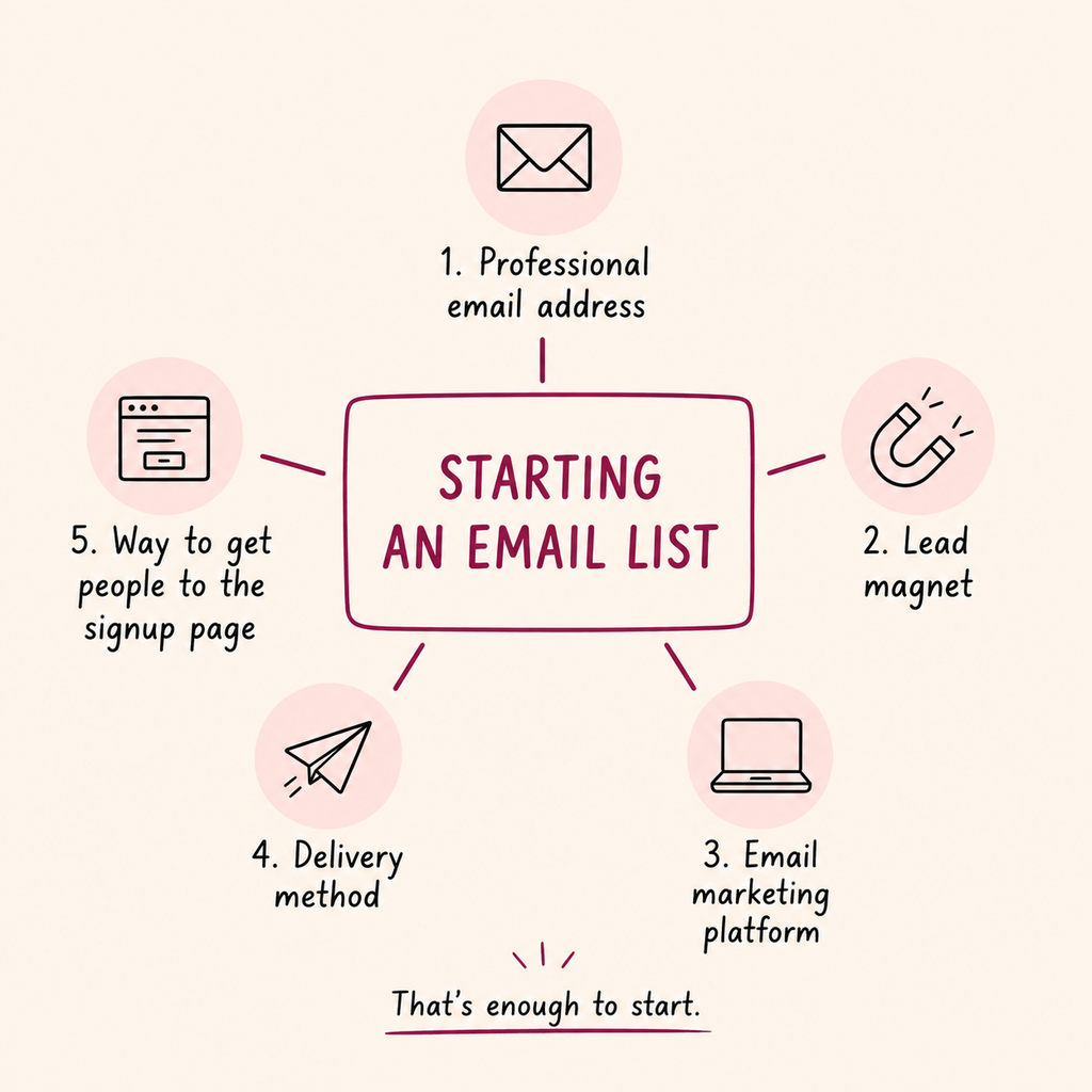Starting an email list infographic